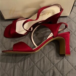 David's Bridal Strappy Red Heels